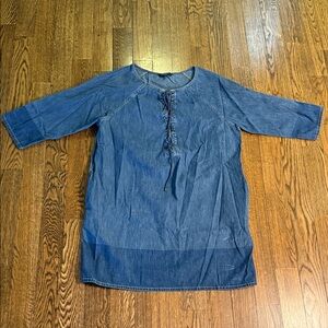 Lauren Ralph Lauren Lace-up Denim Dress with Half Sleeves EUC Size 2X